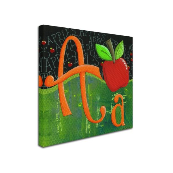 Maureen Lisa Costello 'A For Apple' Canvas Art,14x14